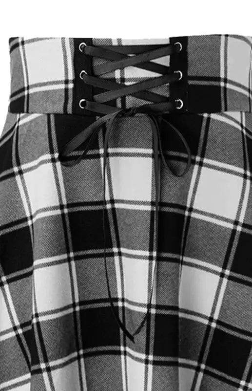 Giselle's A-Line Plaid Print Mini Skirt kakaclo