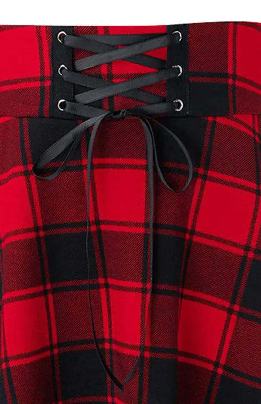 Giselle's A-Line Plaid Print Mini Skirt kakaclo