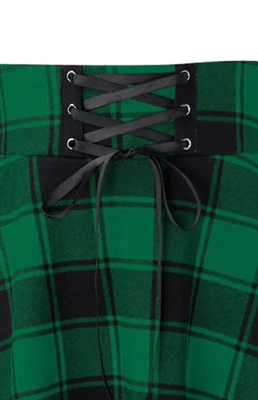 Giselle's A-Line Plaid Print Mini Skirt kakaclo