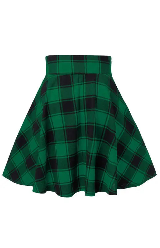 Giselle's A-Line Plaid Print Mini Skirt kakaclo