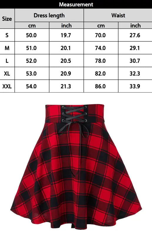 Giselle's A-Line Plaid Print Mini Skirt kakaclo