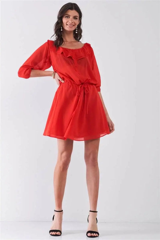 Glam Up Flame Red Mini Midi Dress Blue Zone Planet