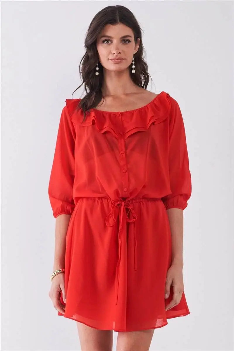 Glam Up Flame Red Mini Midi Dress Blue Zone Planet