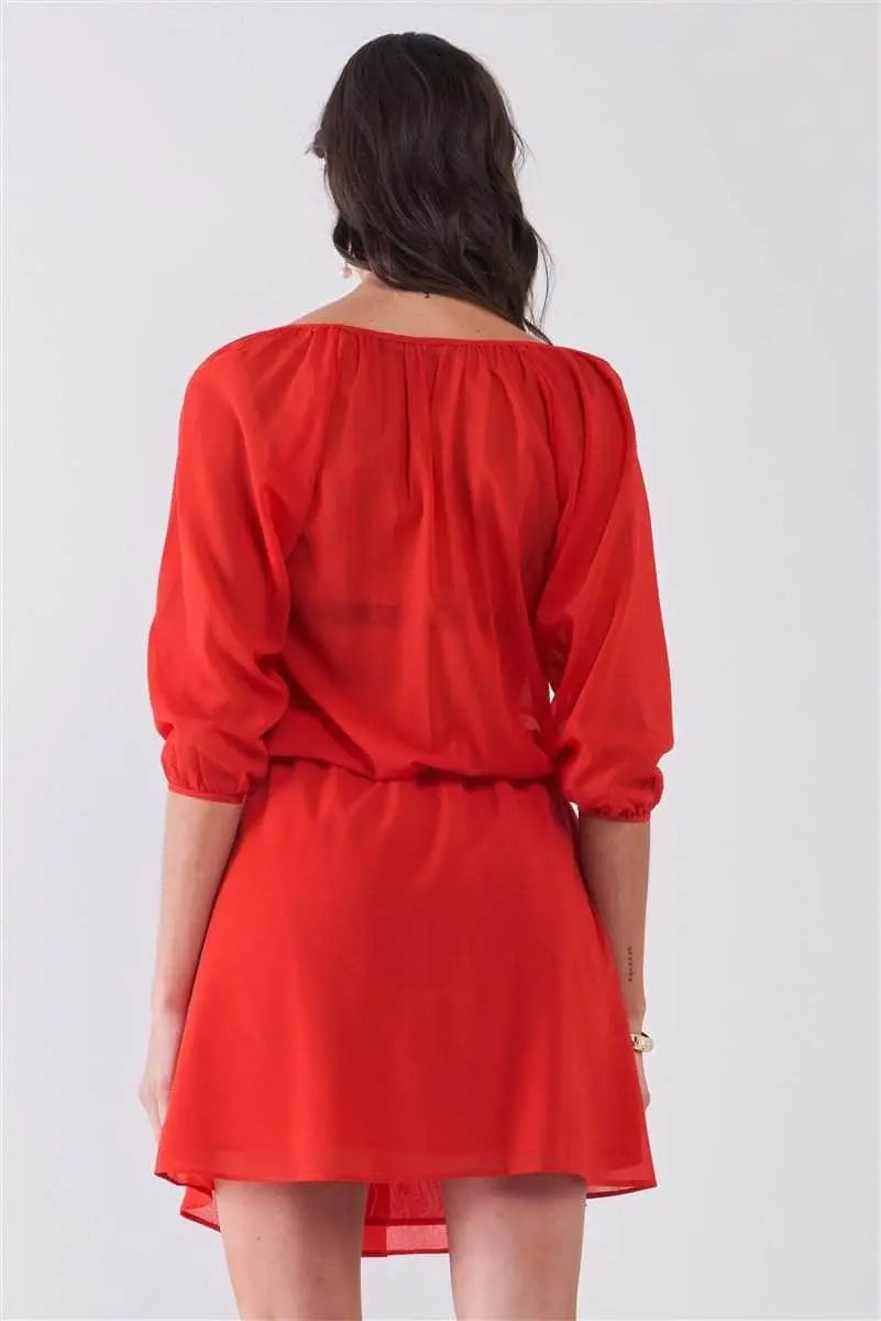 Glam Up Flame Red Mini Midi Dress Blue Zone Planet