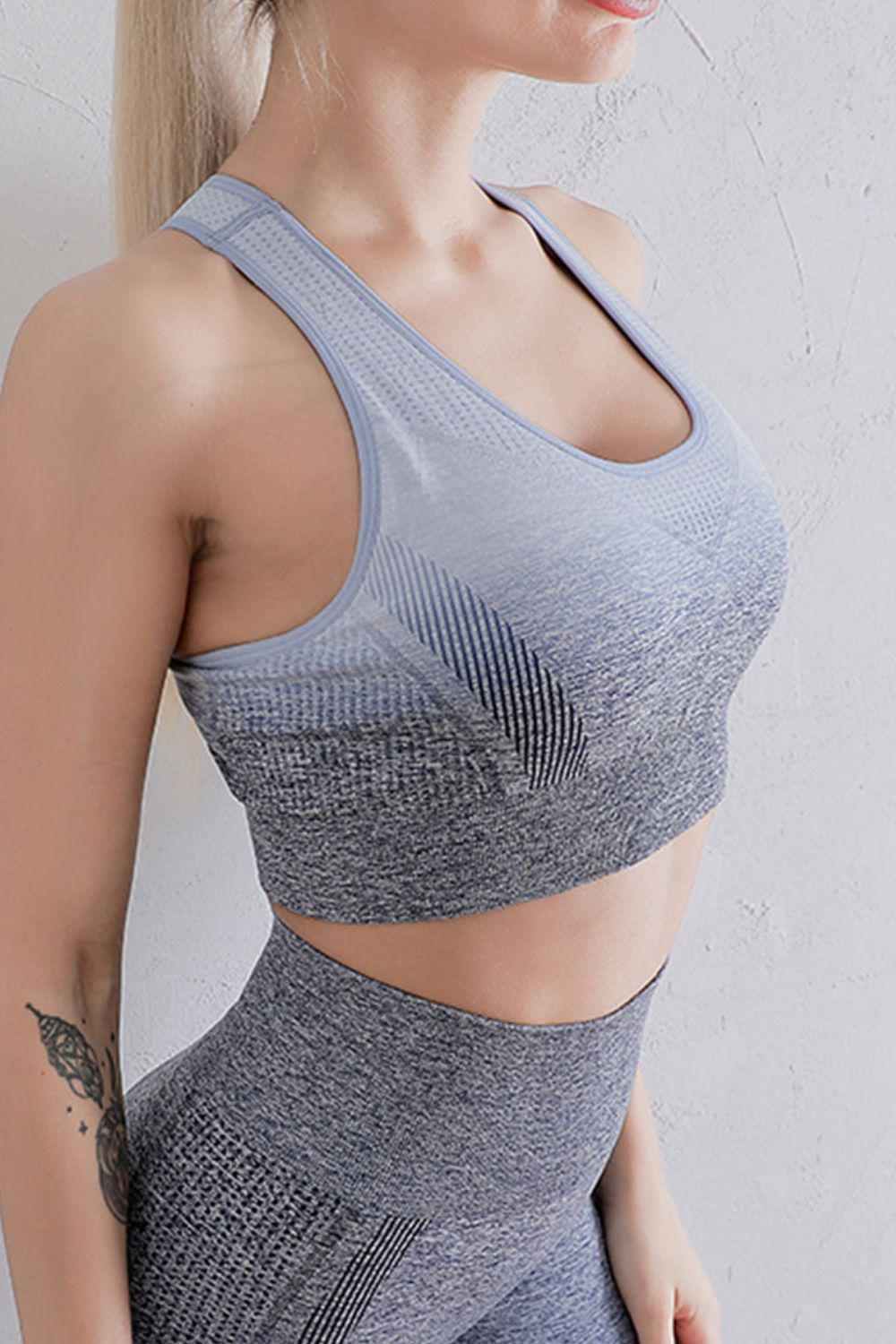 Gradient Sports Bra and Leggings Set BLUE ZONE PLANET
