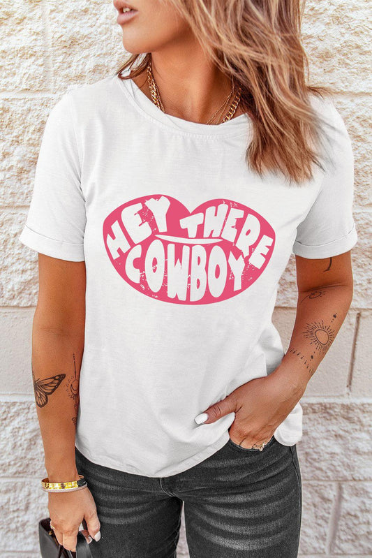 HEY THERE COWBOY Graphic Tee Shirt BLUE ZONE PLANET