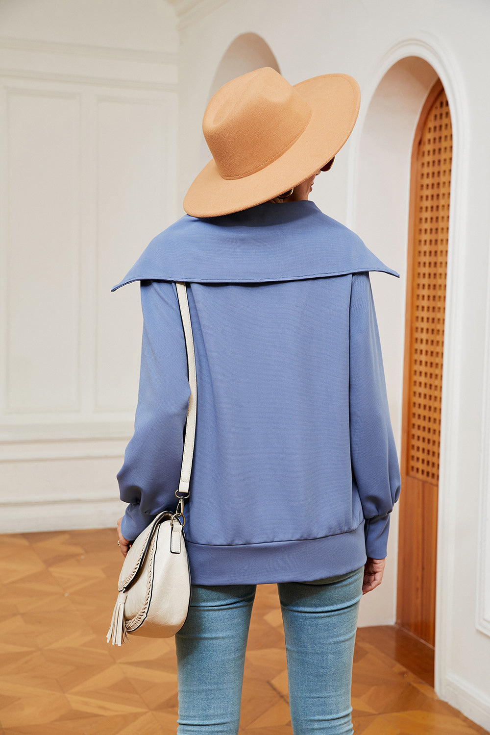 Half-Zip Collared Sweatshirt BLUE ZONE PLANET