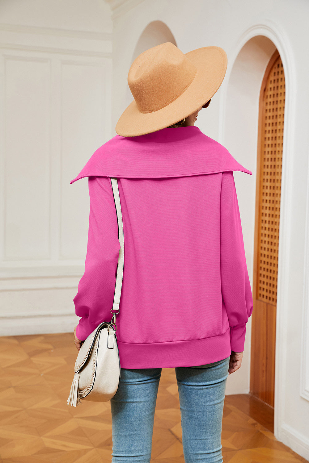 Half-Zip Collared Sweatshirt BLUE ZONE PLANET