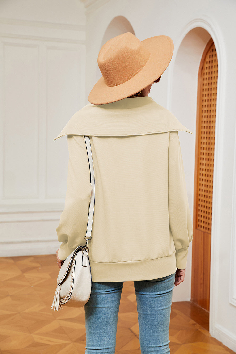 Half-Zip Collared Sweatshirt BLUE ZONE PLANET