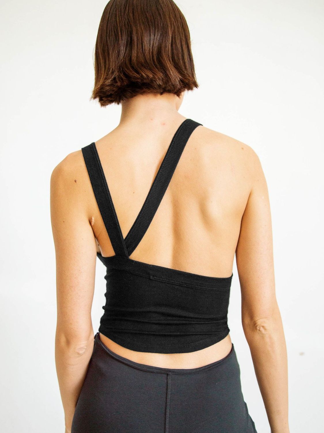 Halter Neck Ribbed Cropped Top BLUE ZONE PLANET