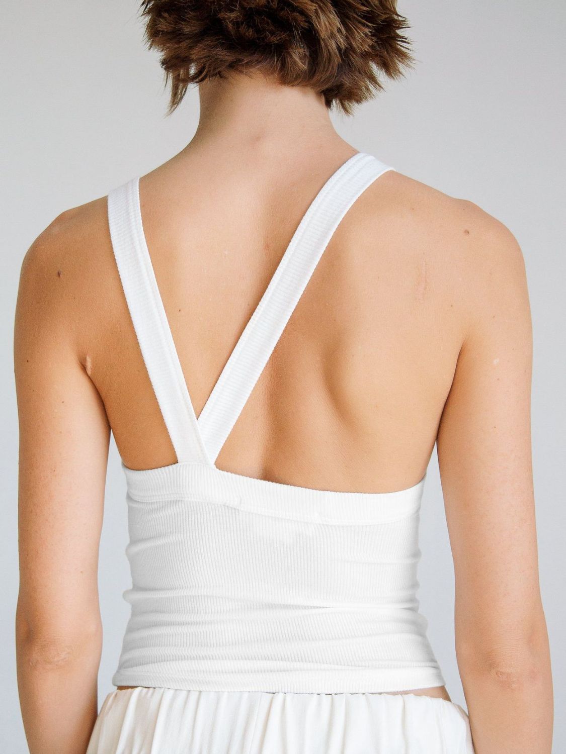 Halter Neck Ribbed Cropped Top BLUE ZONE PLANET