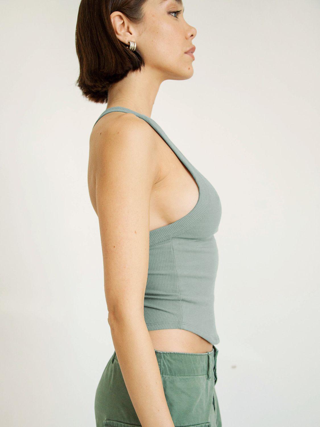 Halter Neck Ribbed Cropped Top BLUE ZONE PLANET