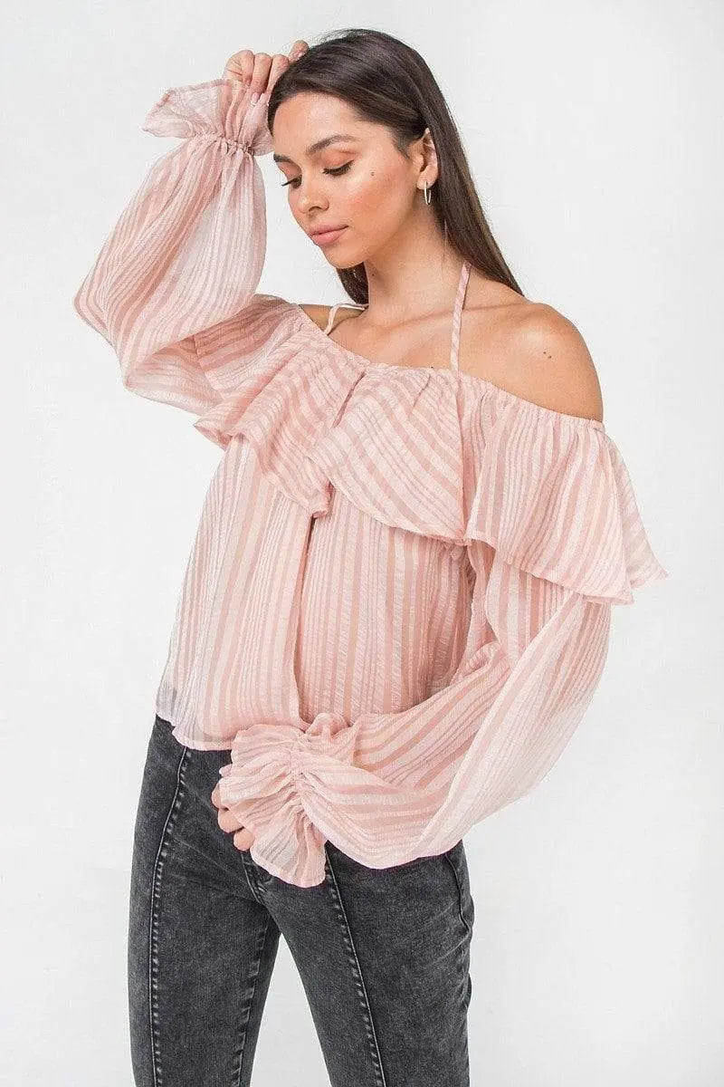 Halter Tie Woven Top Blue Zone Planet
