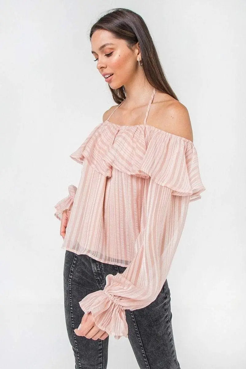Halter Tie Woven Top Blue Zone Planet