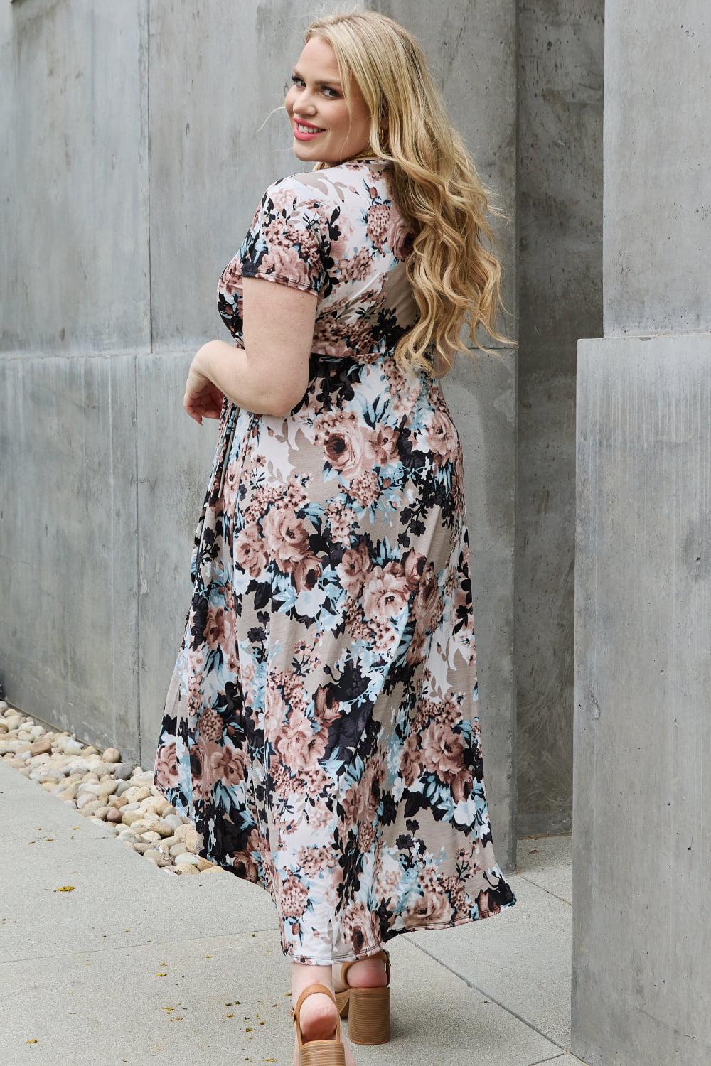 Heimish Give Me Roses Full Size Floral Maxi Wrap Dress BLUE ZONE PLANET