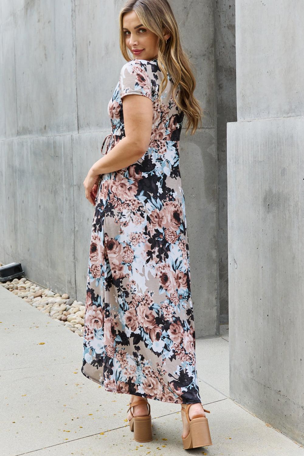 Heimish Give Me Roses Full Size Floral Maxi Wrap Dress BLUE ZONE PLANET
