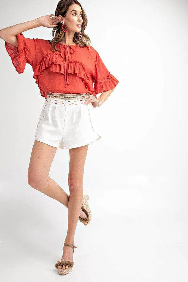 High Rise Waist Shorts Blue Zone Planet