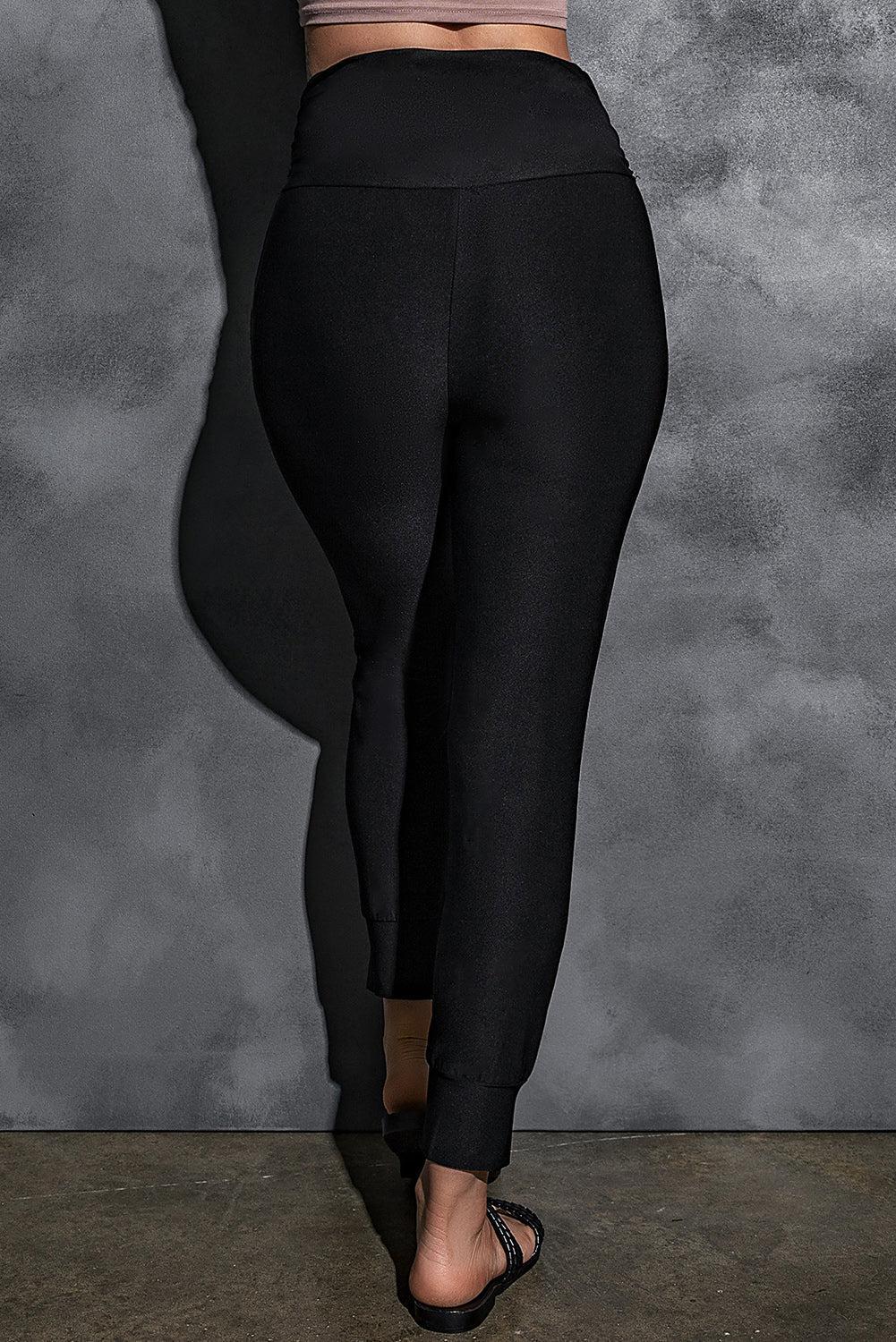 High-Rise Wide Waistband Joggers BLUE ZONE PLANET