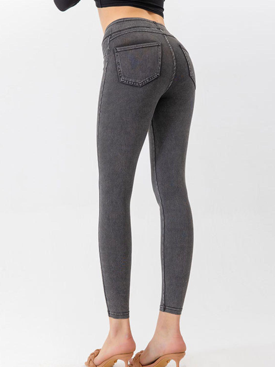 High Waist Cropped Active Leggings BLUE ZONE PLANET