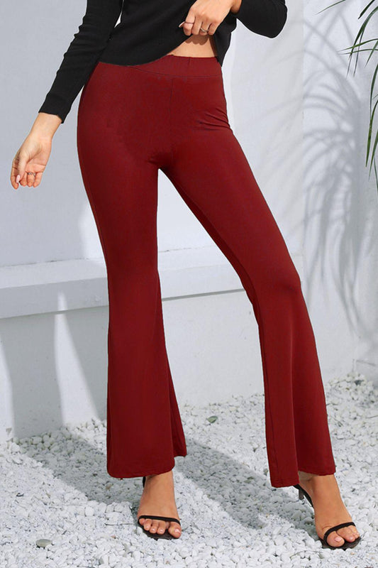 High Waist Long Flare Pants BLUE ZONE PLANET