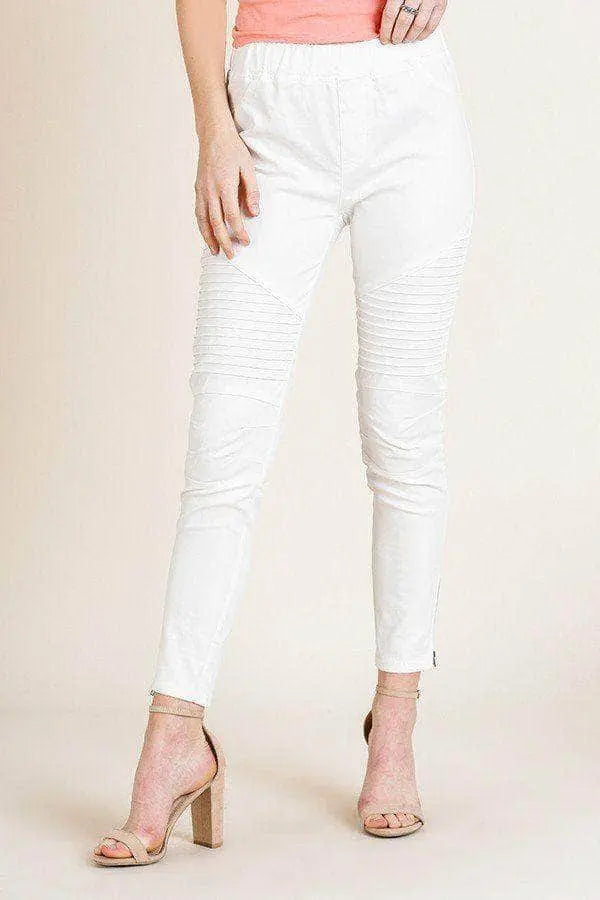 High Waist Skinny Moto Pant Blue Zone Planet