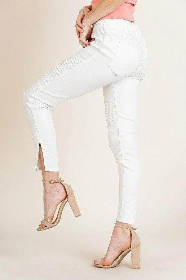 High Waist Skinny Moto Pant Blue Zone Planet