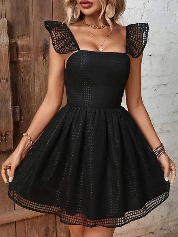 Hollow Backless Spaghetti Strap Dress kakaclo