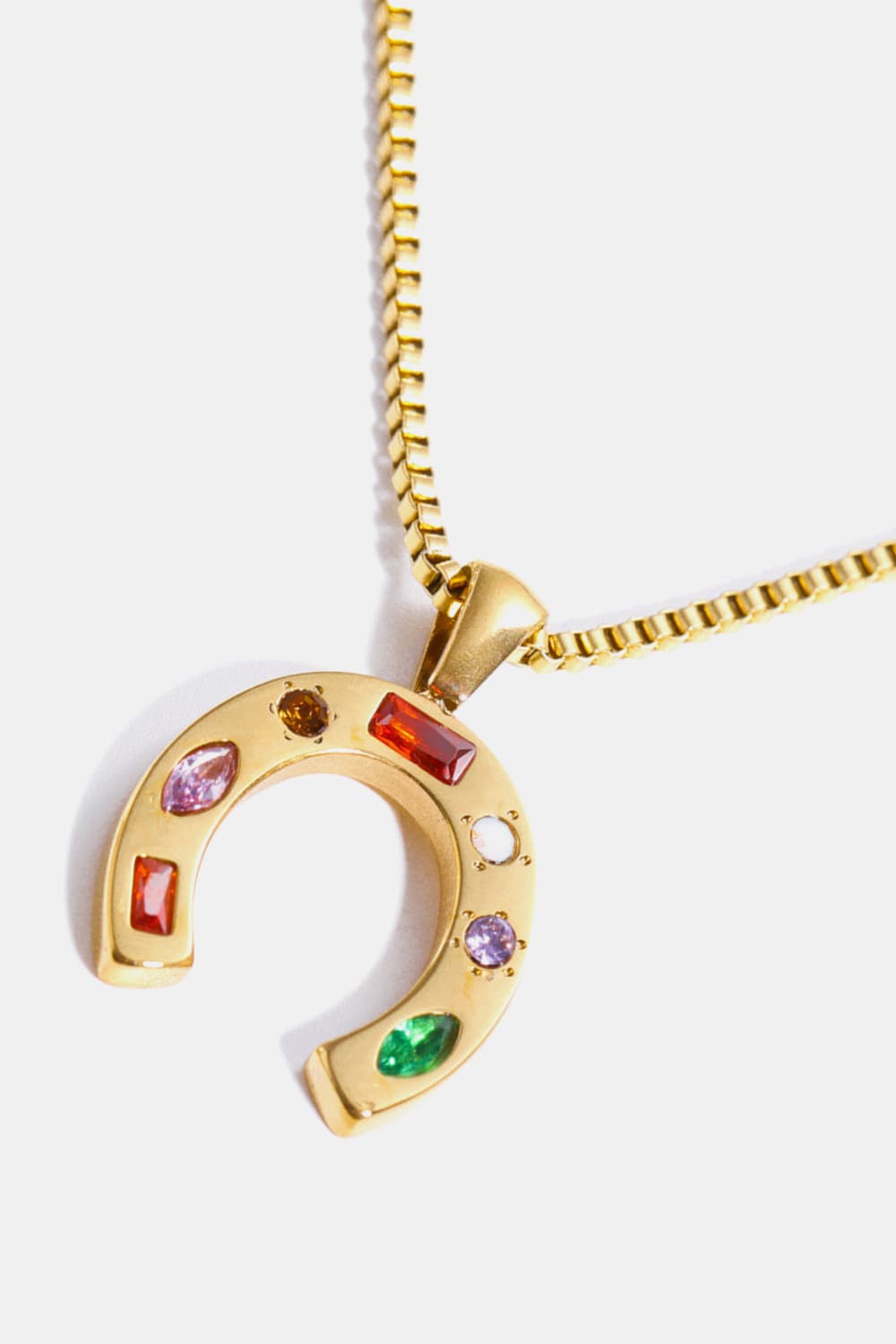 Inlaid Zircon Pendant Stainless Steel Necklace BLUE ZONE PLANET