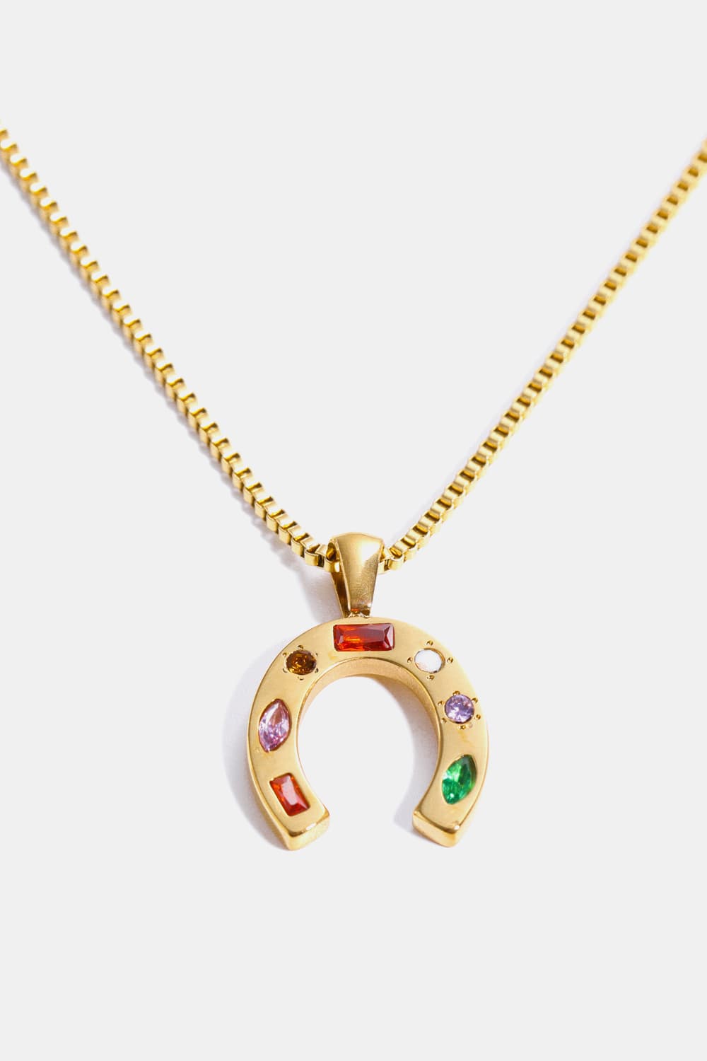 Inlaid Zircon Pendant Stainless Steel Necklace BLUE ZONE PLANET