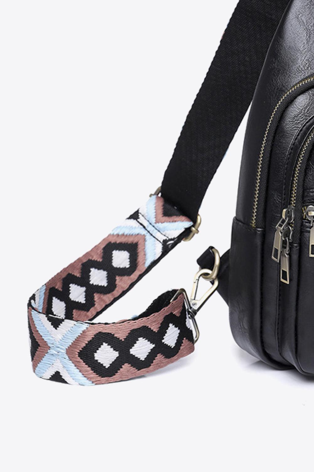 It's Your Time PU Leather Sling Bag BLUE ZONE PLANET