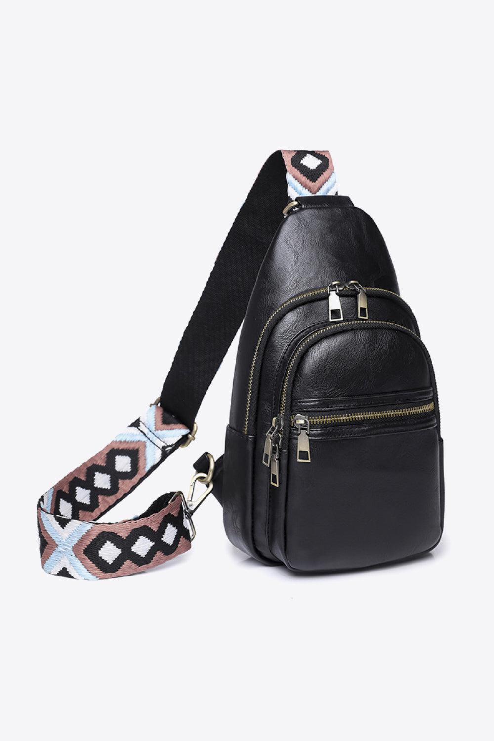 It's Your Time PU Leather Sling Bag BLUE ZONE PLANET