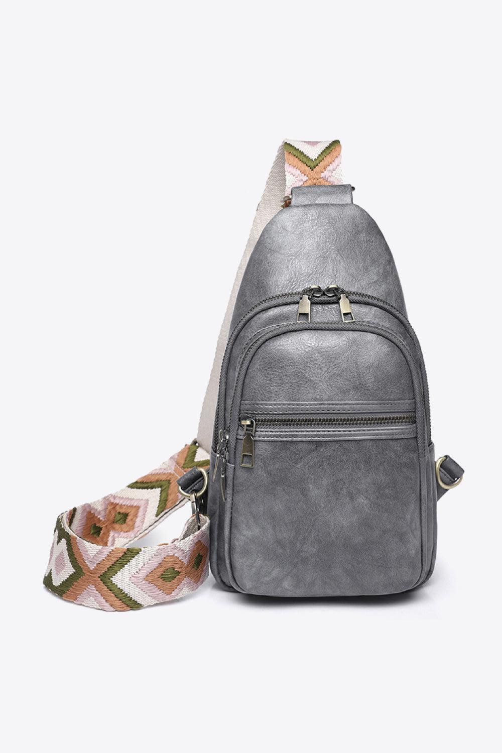 It's Your Time PU Leather Sling Bag BLUE ZONE PLANET