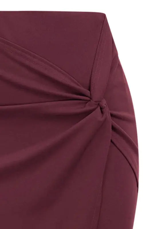 Janet's Pleated Solid Color Bodycon Midi Skirt kakaclo