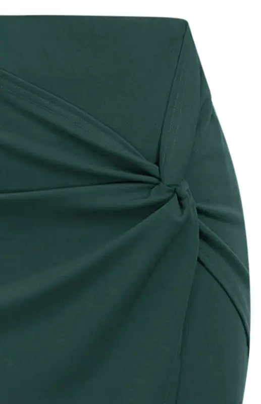 Janet's Pleated Solid Color Bodycon Midi Skirt kakaclo