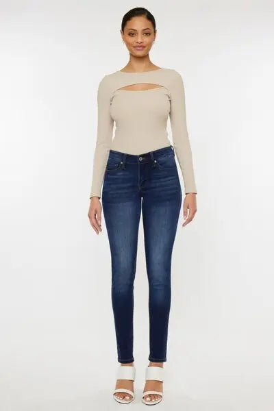 Kancan Mid Rise Gradient Skinny Jeans BLUE ZONE PLANET