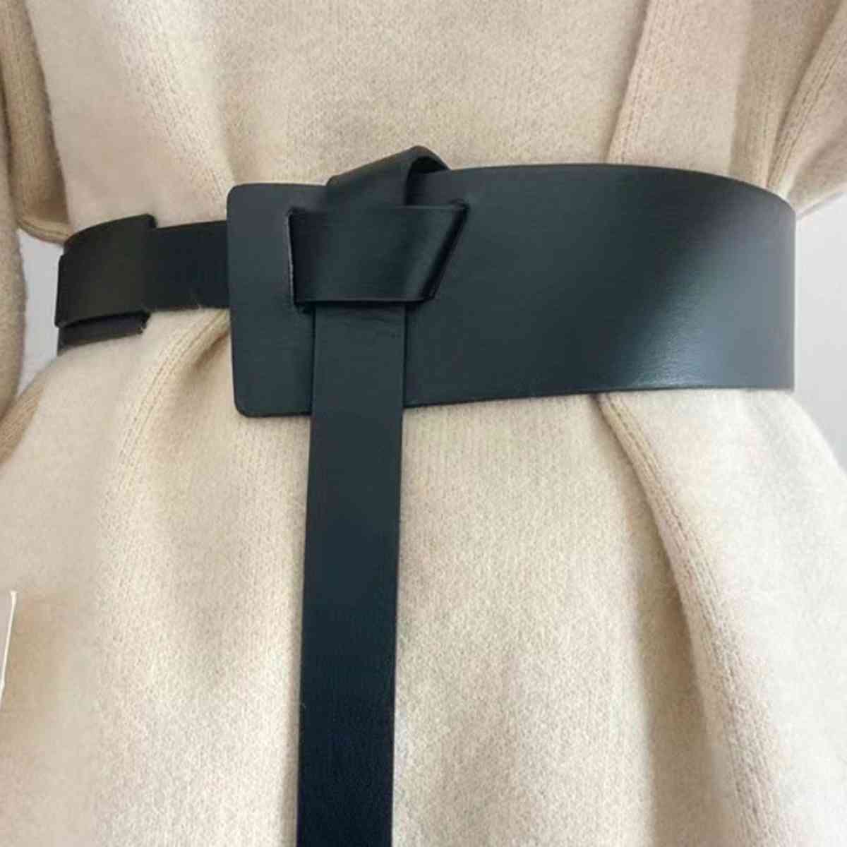 Knot Detail PU Belt BLUE ZONE PLANET