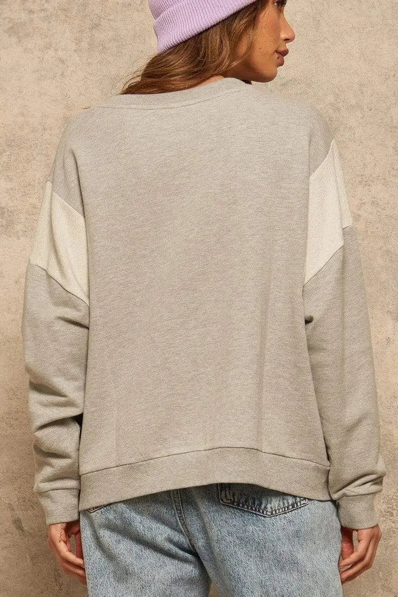 Know Your Power French Terry Knit Graphic Sweatshirt Blue Zone Planet