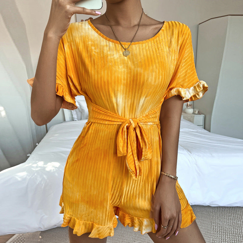 Blue Zone Planet |  New Ladies Casual Knit Bandage Jumpsuit kakaclo