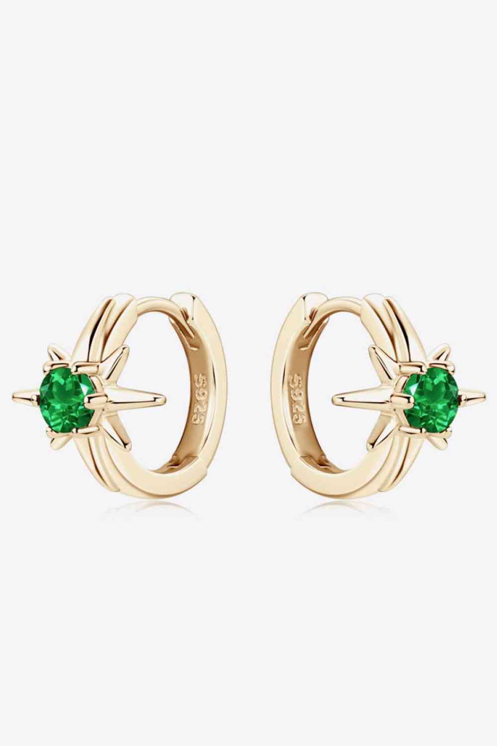 Lab-Grown Emerald Huggie Earrings BLUE ZONE PLANET