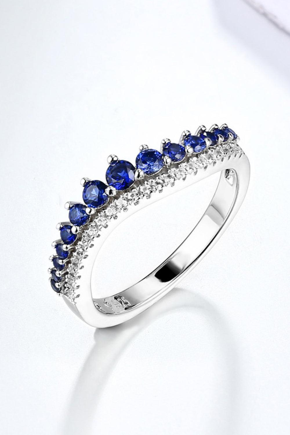 Lab-Grown Sapphire 925 Sterling Silver Rings BLUE ZONE PLANET