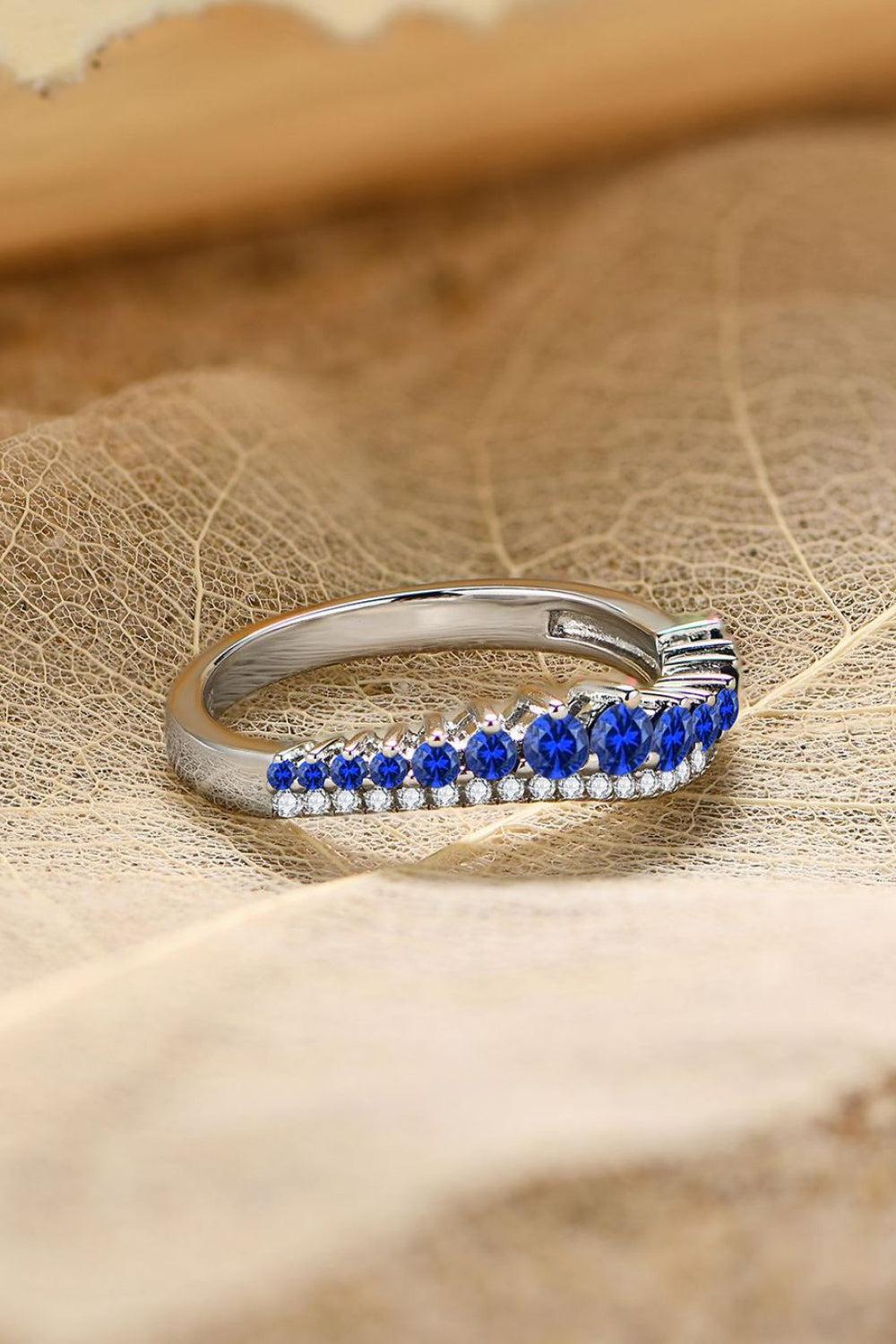 Lab-Grown Sapphire 925 Sterling Silver Rings BLUE ZONE PLANET