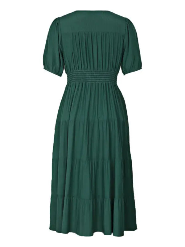 Ladies new V-neck short-sleeved waist dress kakaclo