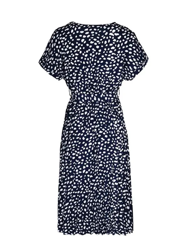 Ladies new raglan short sleeve leopard print dress kakaclo