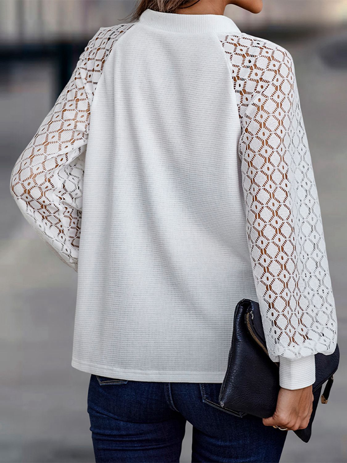 Lantern Sleeve V-Neck Button-Down Cardigan BLUE ZONE PLANET