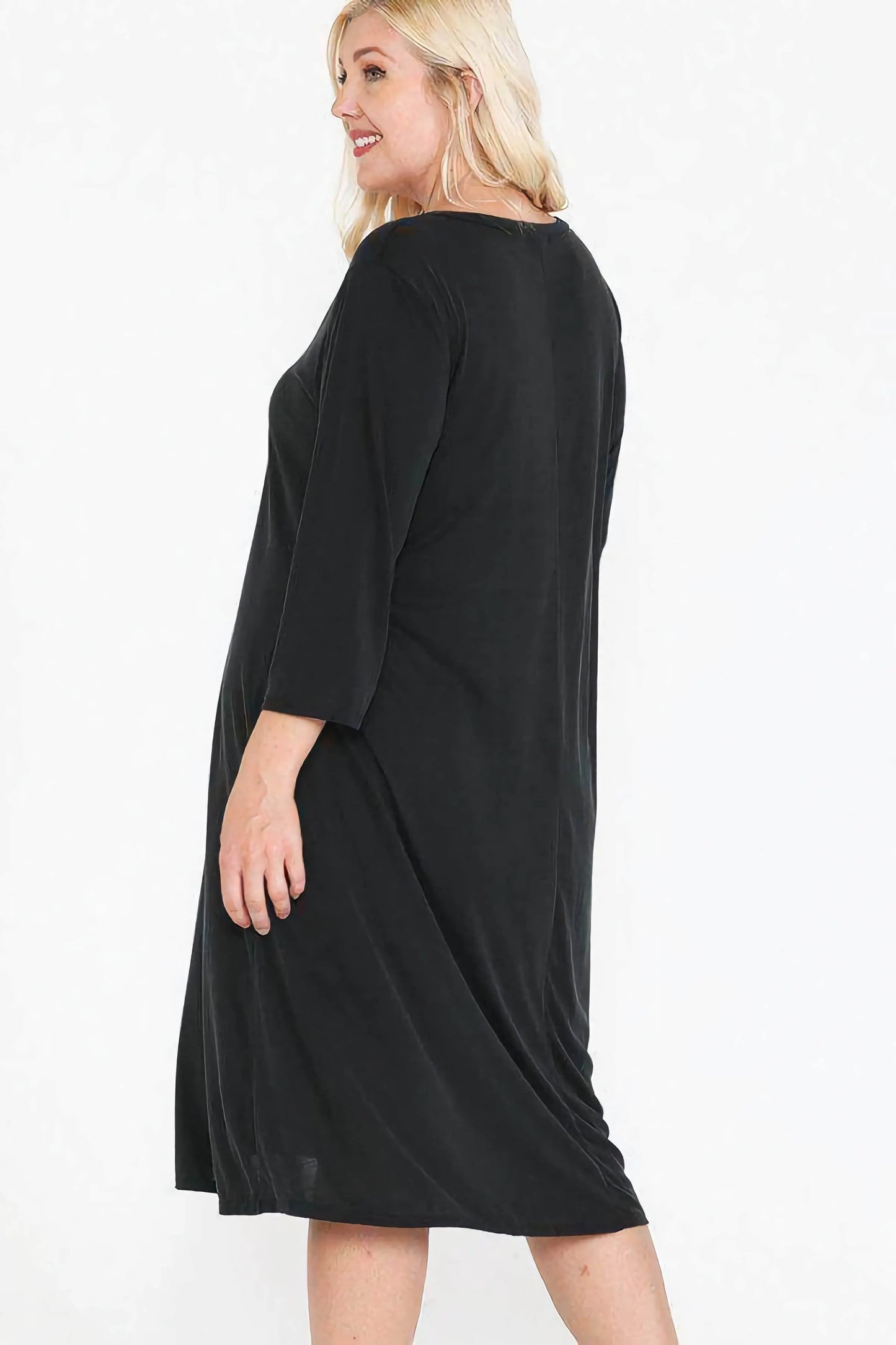 Lauren V-Neck Swing Dress Blue Zone Planet