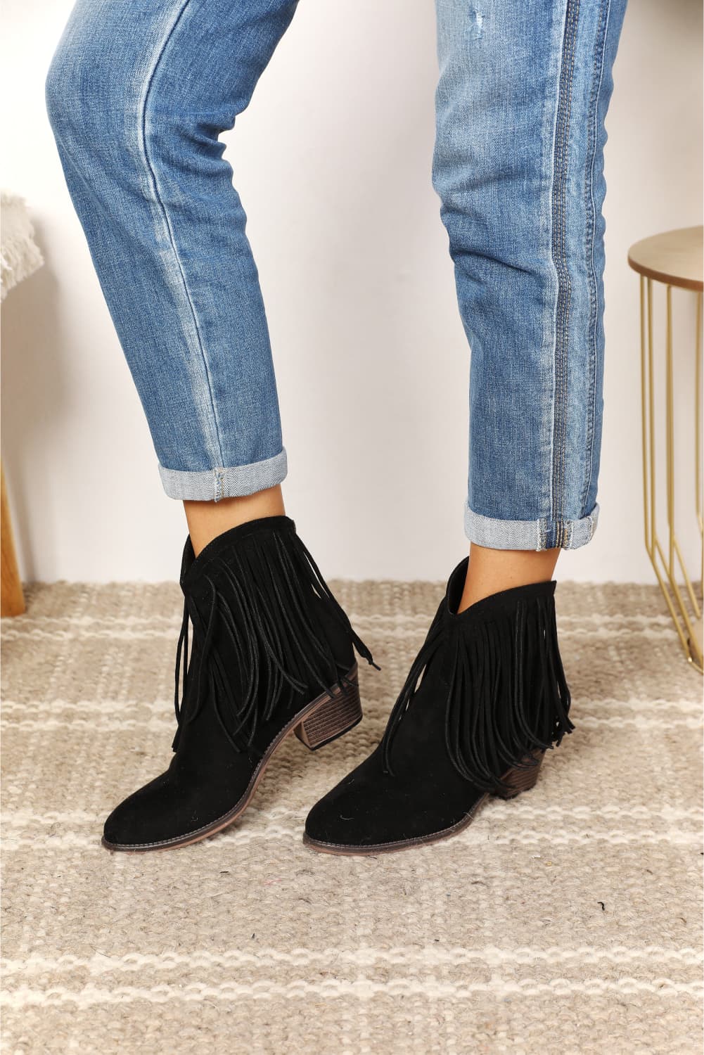 Legend Women's Fringe Cowboy Western Ankle Boots BLUE ZONE PLANET