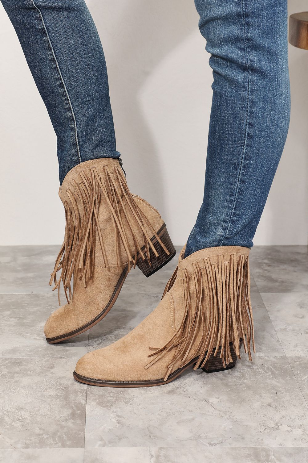 Legend Women's Fringe Cowboy Western Ankle Boots BLUE ZONE PLANET