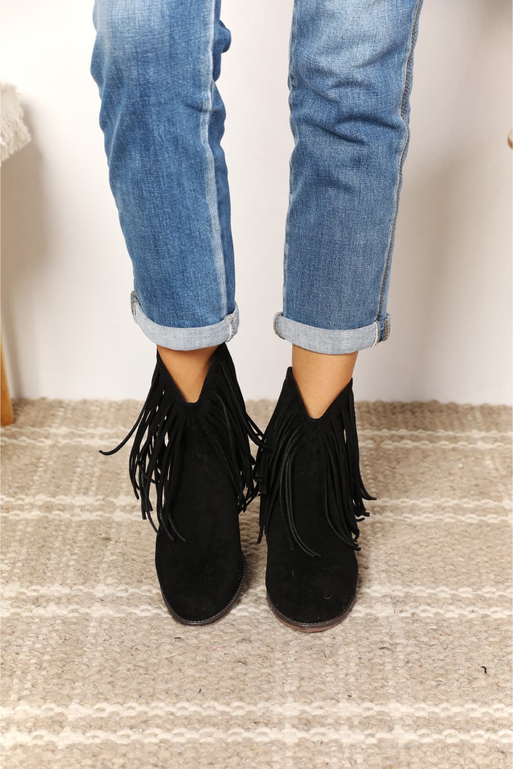 Legend Women's Fringe Cowboy Western Ankle Boots BLUE ZONE PLANET