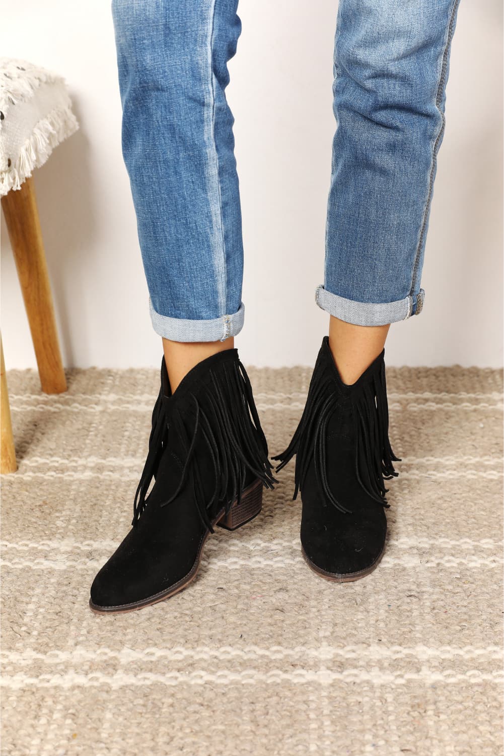 Legend Women's Fringe Cowboy Western Ankle Boots BLUE ZONE PLANET
