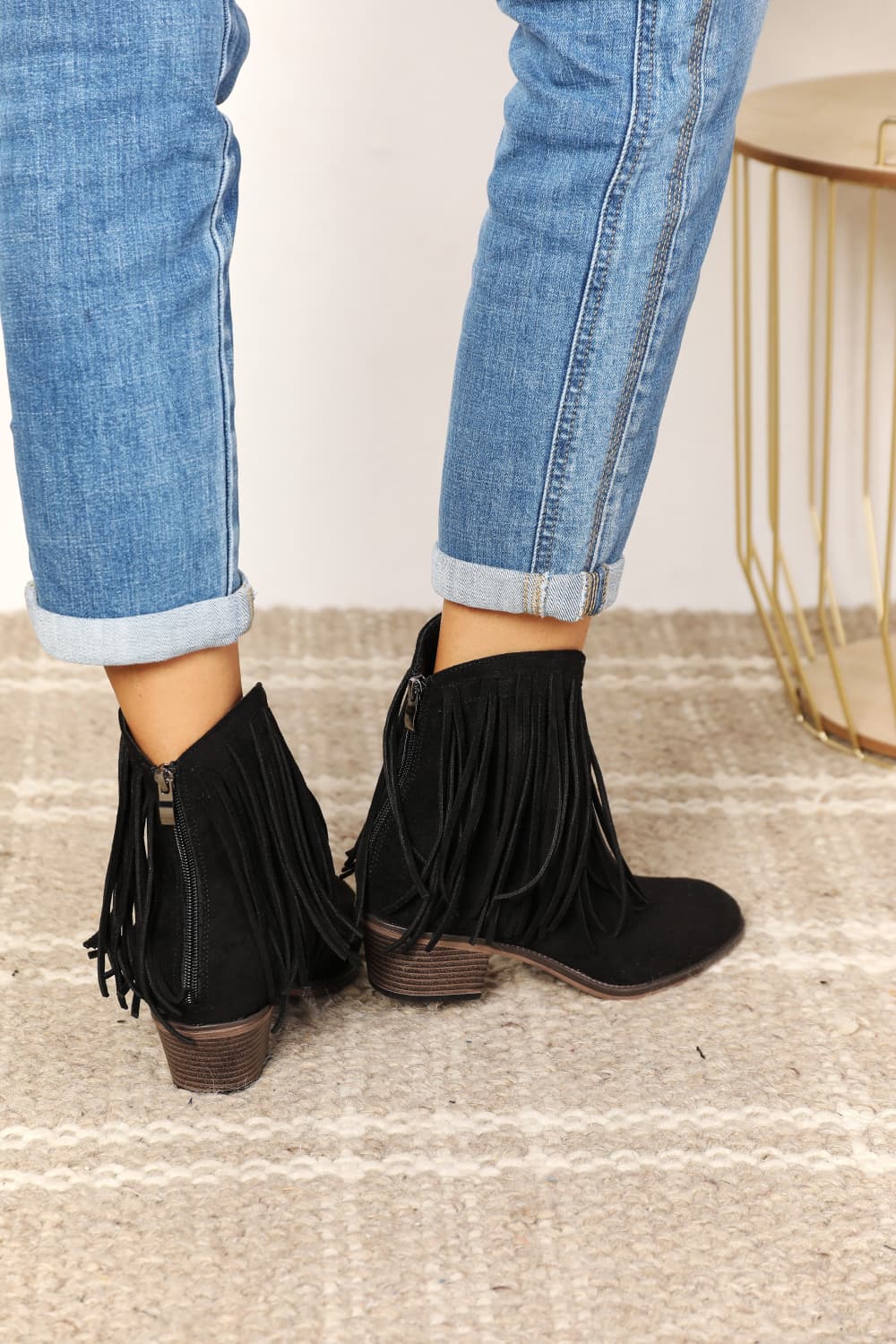 Legend Women's Fringe Cowboy Western Ankle Boots BLUE ZONE PLANET